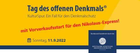 Titelbild Tag des offenen Denkmals mit VVK-Start für Nikolaus-Express